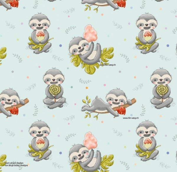 962 Sloth Daisy&Fips ALLOVERPRINT