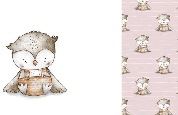 1195 BabyOwl Rosa PANEL MIT KOMBI