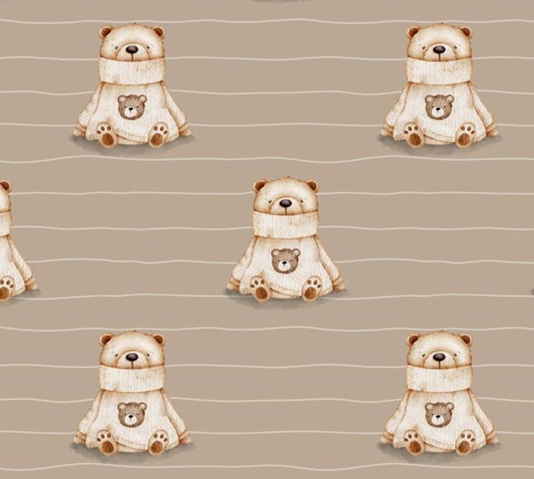 1050 Bärli Pulli Braun ALLOVERPRINT