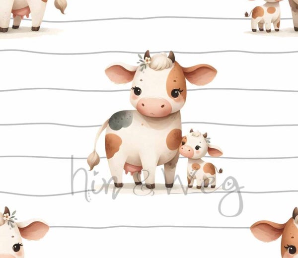 5045 Kuh white ALLOVERPRINT