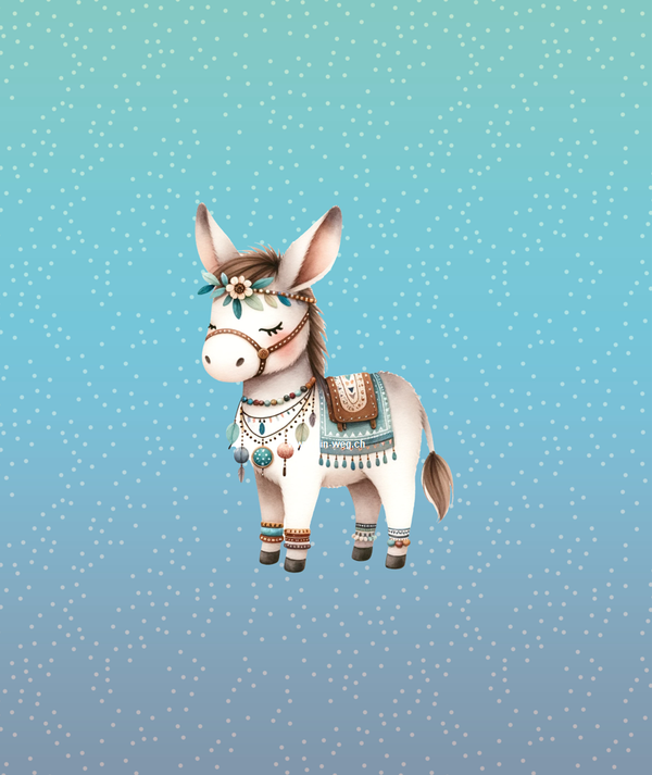 2054 BohoEsel Blau EINZELPANEL