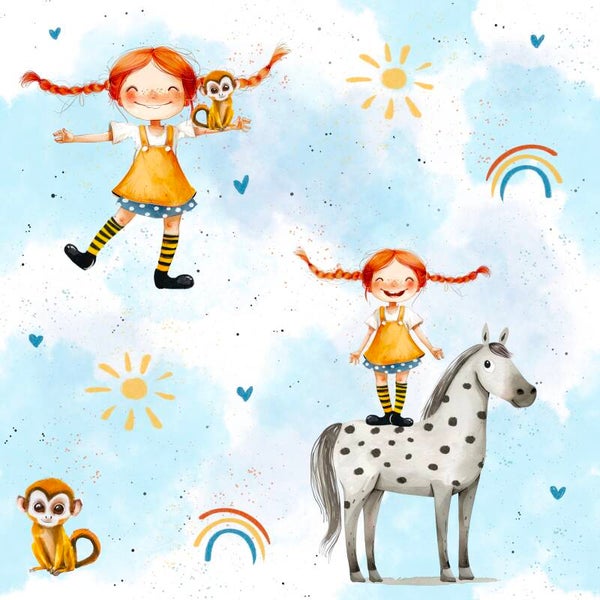 1804 Freches Girl blau ALLOVERPRINT