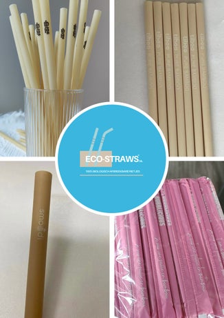 eco-rietjes, biologisch afbreekbare rietjes, rietjes van suikerriet, rietjes van plantenvezels, 100% natuurlijke rietjes, riet rietjes, bamboe rietjes, suikerriet rietjes, sugarcane straws, bio straws, eco straws, natural straws, biodegradable straws.