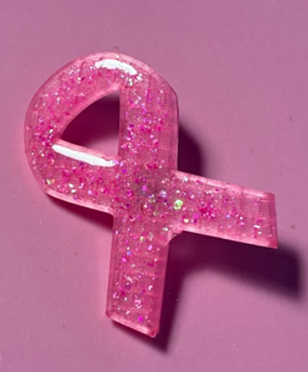 Broche 4 cm ruban rose (Pin's)