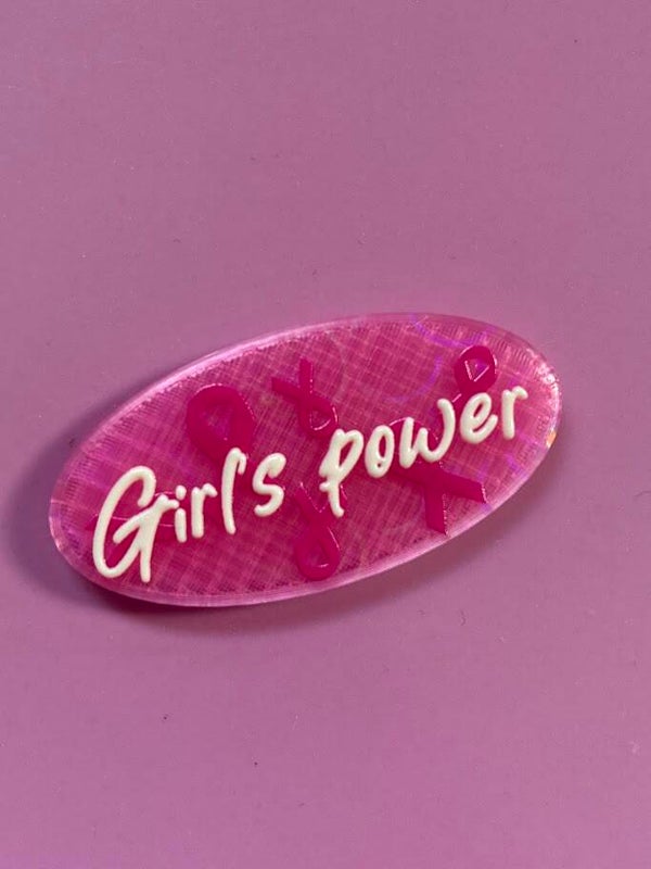 Broche ovale Pink ribbon