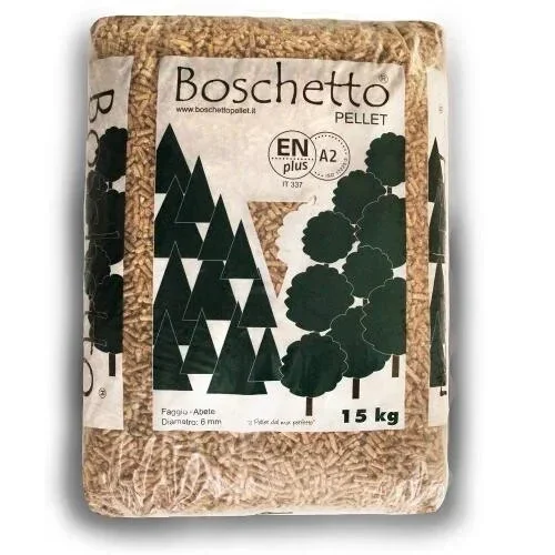 1 BANCALE da 72 SACCHI pellet di legno naturale faggio/abete 15kg Boschetto 4.6 KWH/Kg En Plus A2