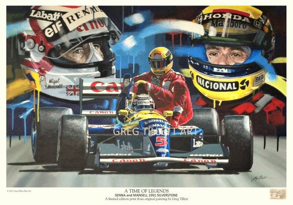 Mansell Senna taxi ride canvas
