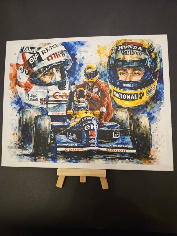 Senna vs Mansell depicting the 1991 Silverstone "taxi" ride