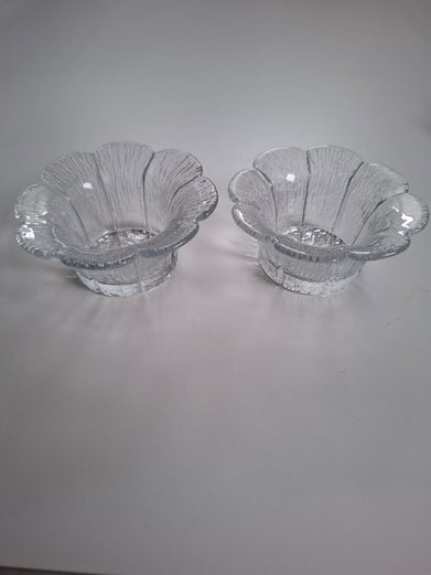 Vintage Holmegaard bloem theelichten Glazige Loodjes