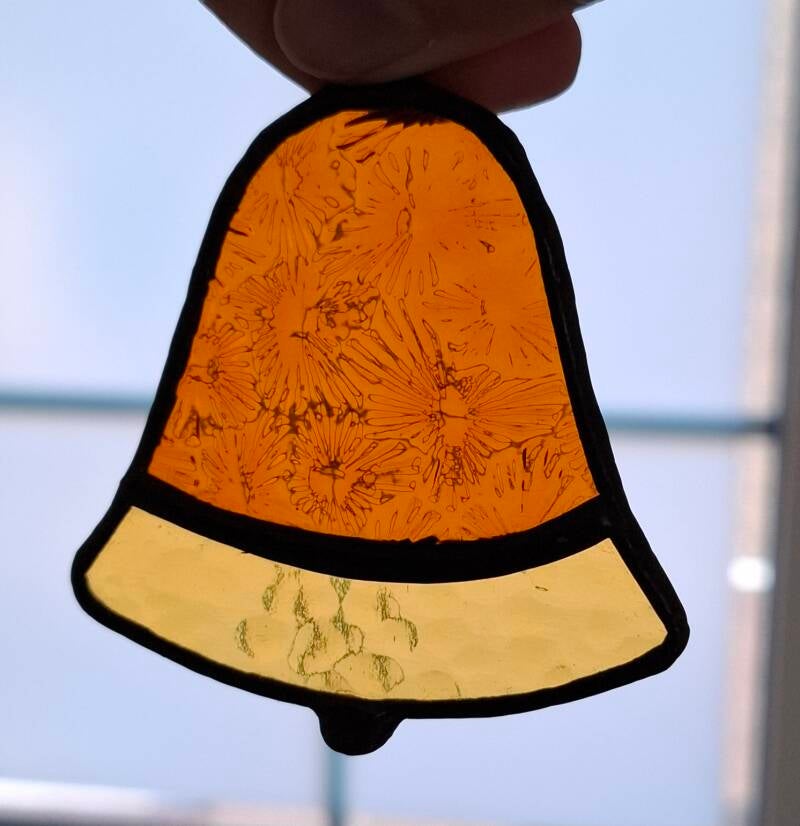 glas in lood kerstklokje Glazige Loodjes