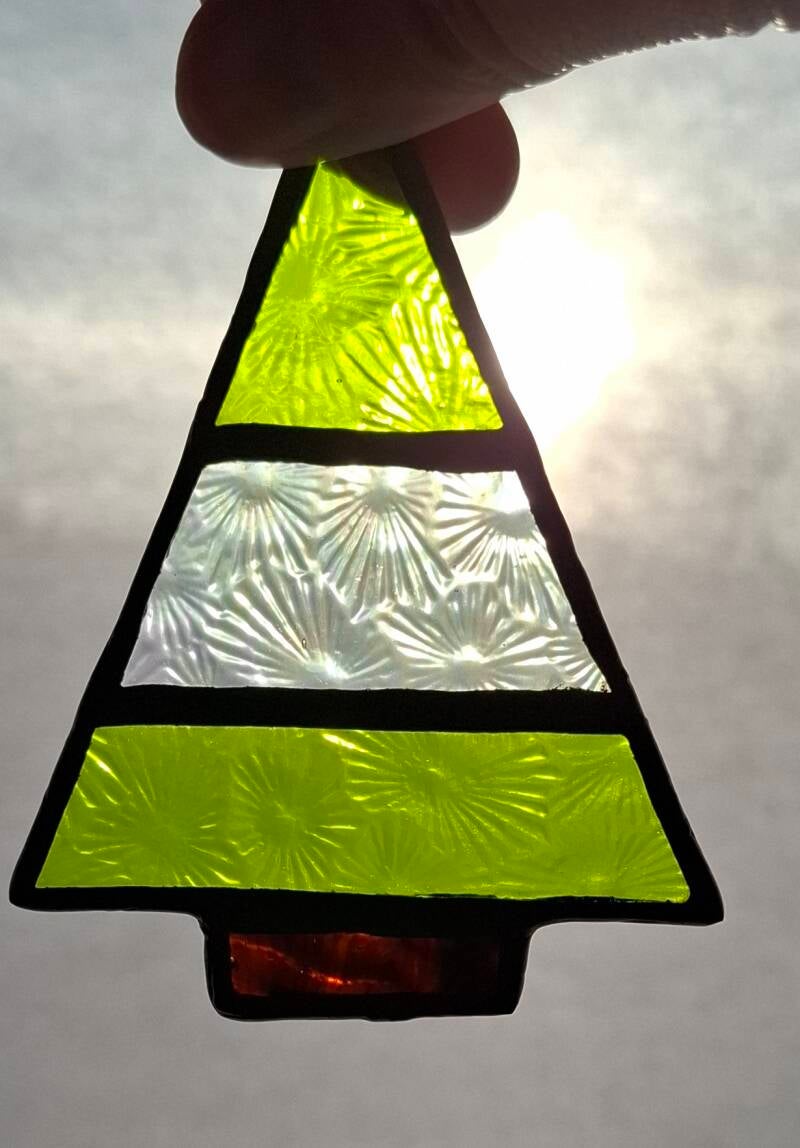 glas in lood kerstboom Glazige Loodjes