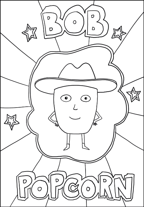Kleurplaat Bob Popcorn