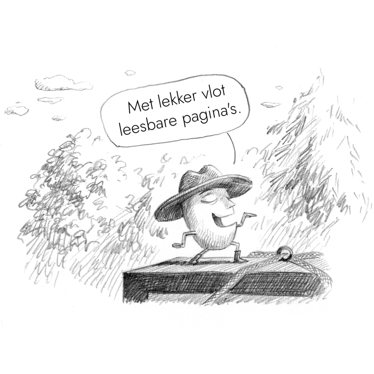 Ilustratie van Bob Popcorn, dansend