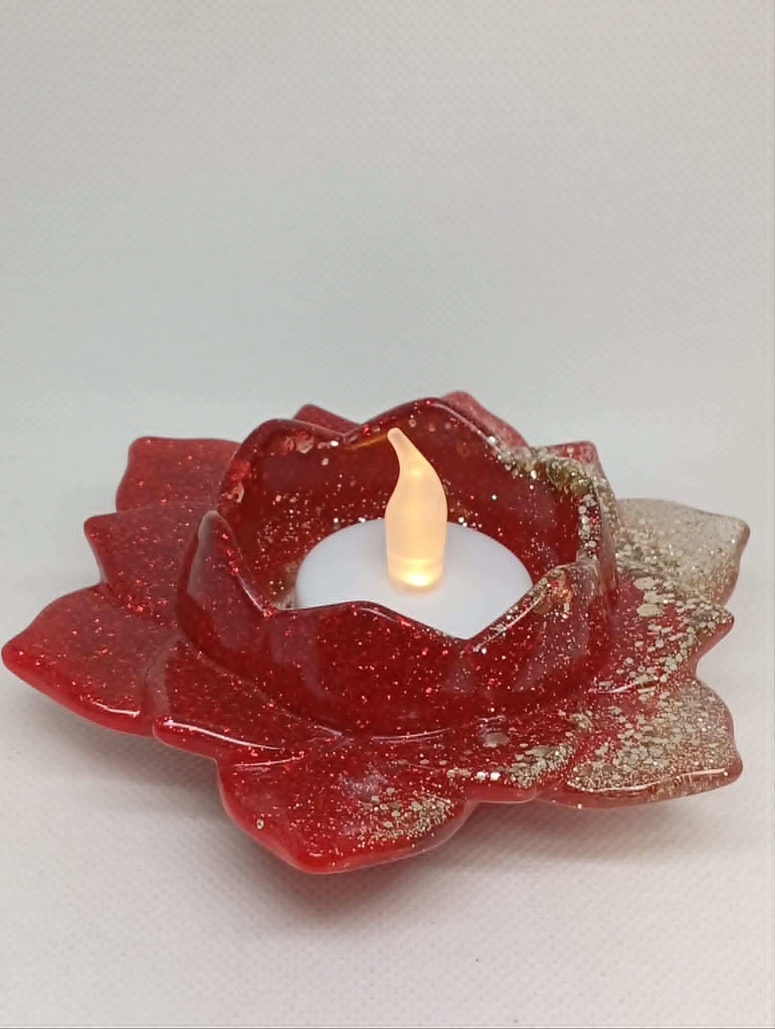 Bougeoir fleur de lotus – Rouge & Or