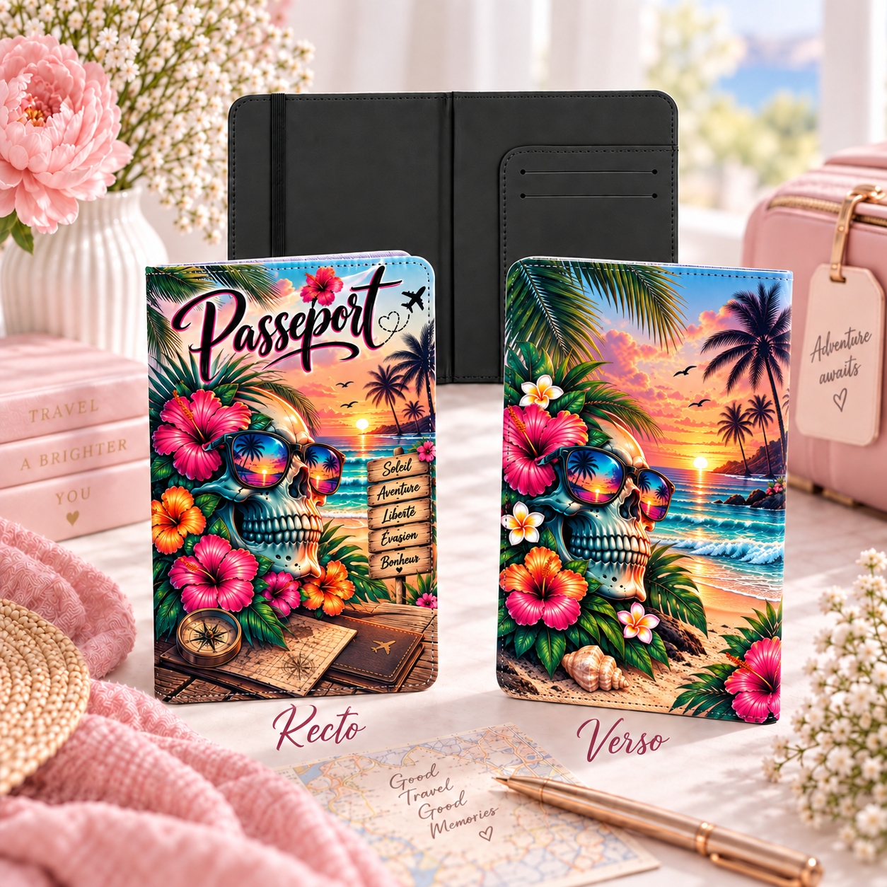 Évasion tropicale – Porte-passeport
