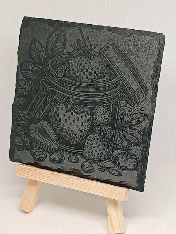 Ardoise gravée – Fraises gourmandes