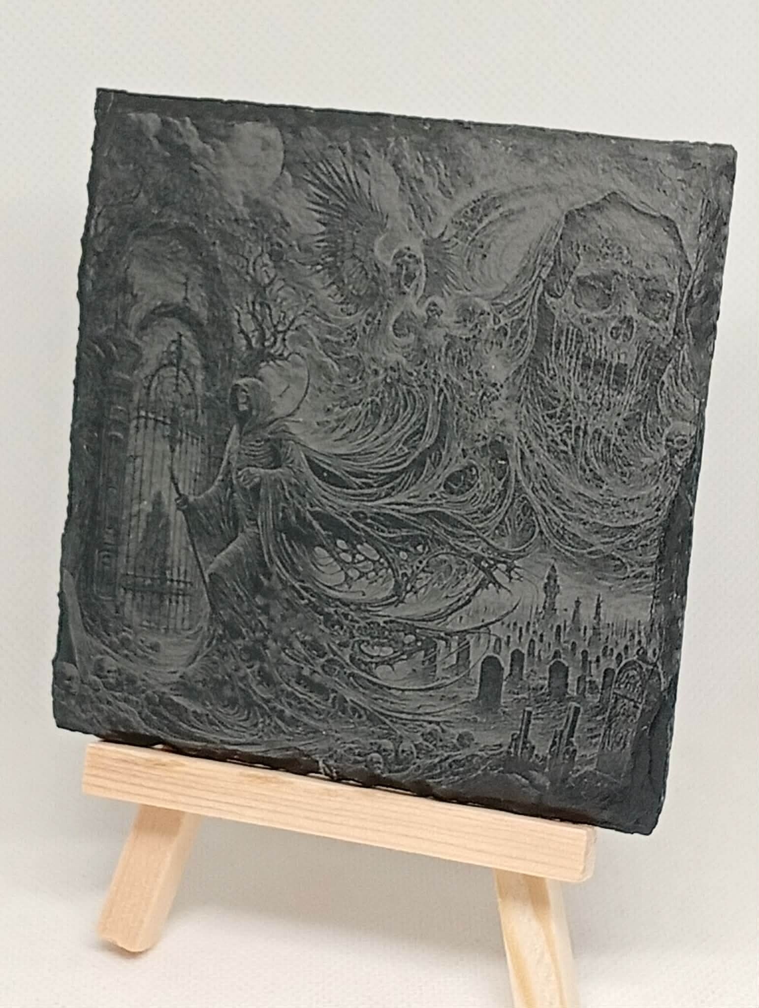 Ardoise gravée – La Faucheuse