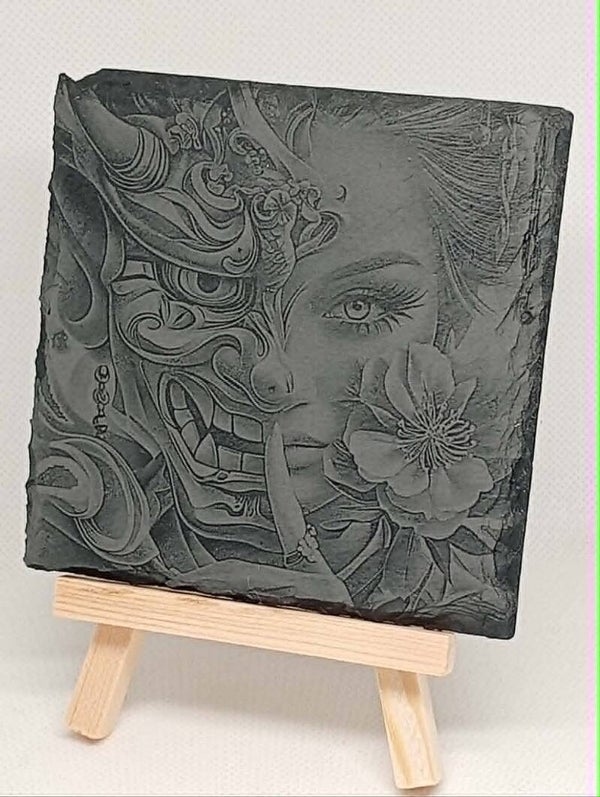 Ardoise " Deux visage "