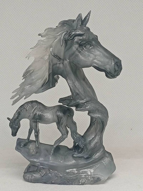 Sculpture chevaux en résine