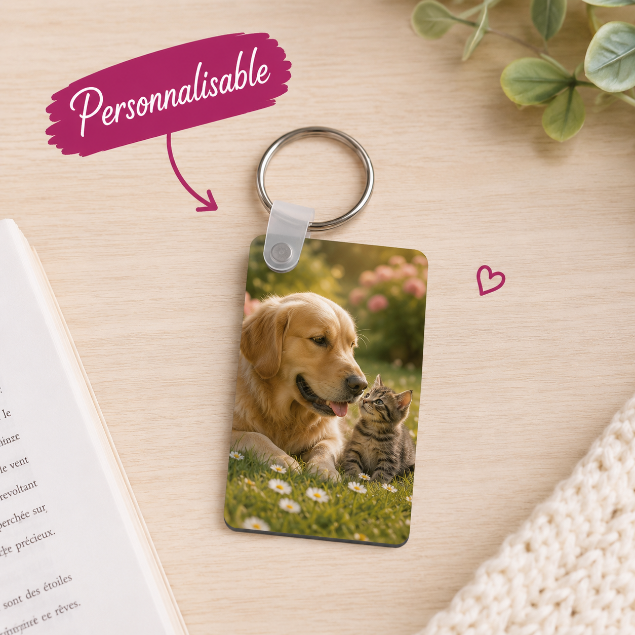 Porte-clé rectangle personnalisé – Créez le vôtre !