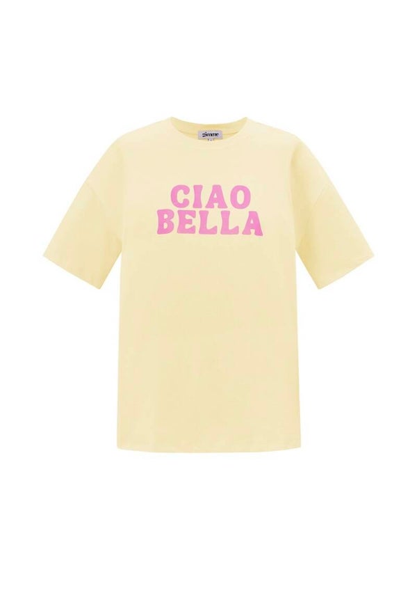 T-shirt ciao bella geel
