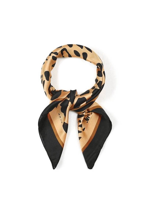 Sjaal met dierenprint camelkleur