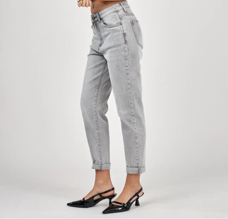 Mom Jeans  denim grey "Jeanne"
