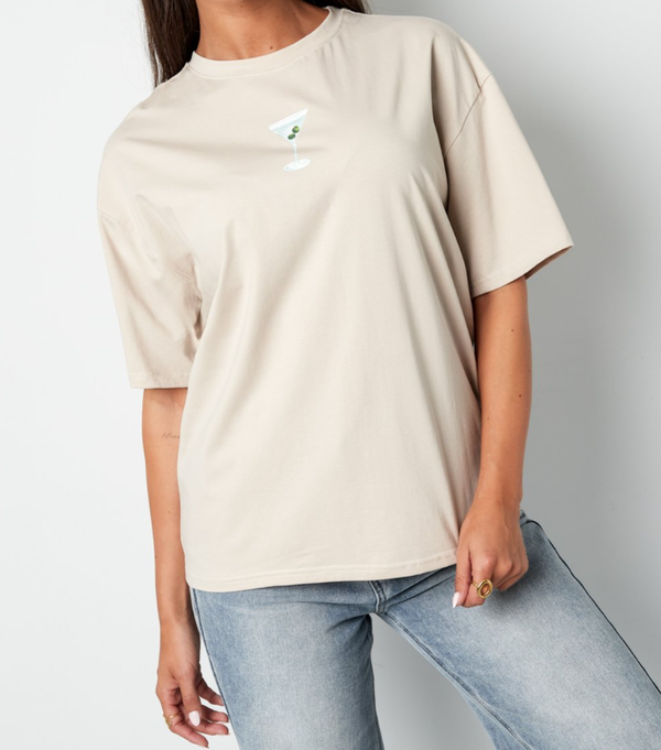 T-shirt Casual print Sand