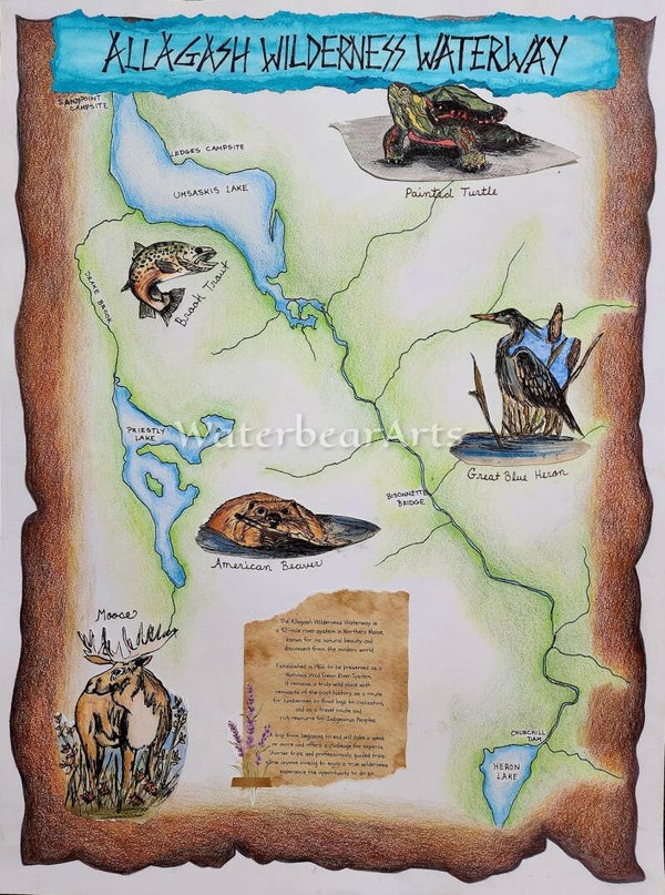 Allagash Wilderness Waterway, Maine Map