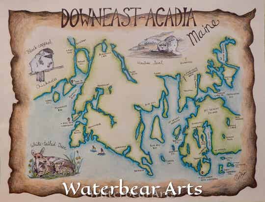 Coastal Maine - Acadia Region Map