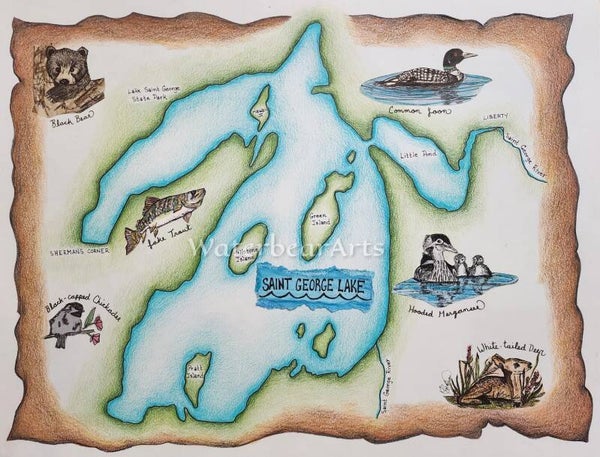 Saint George Lake, Maine Map