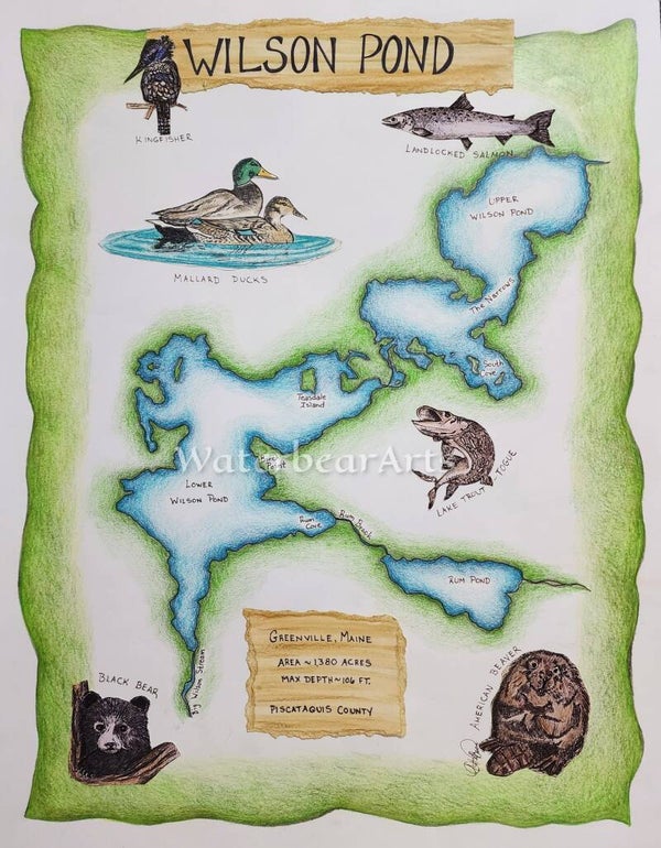 Wilson Pond, Maine Map