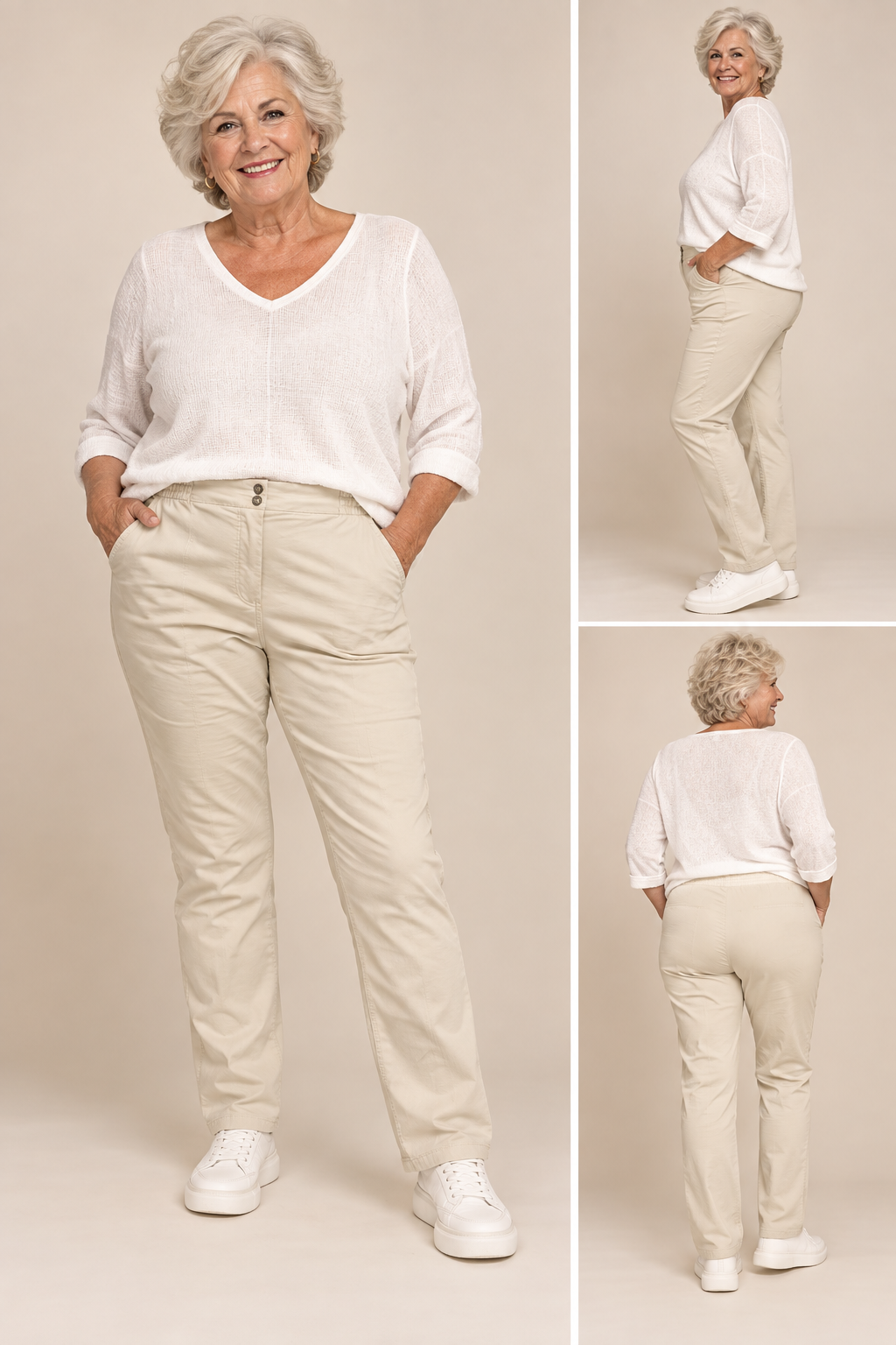 Jeans pantalon Beige