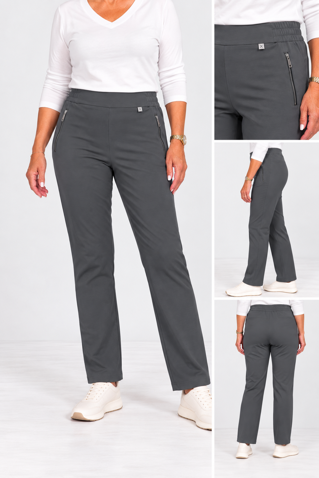 Comfortabele Stretch Pantalon grijs