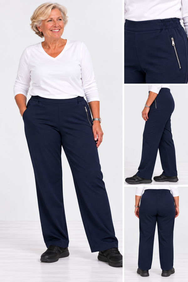 Pantalon Bi Stretch Marine blauw