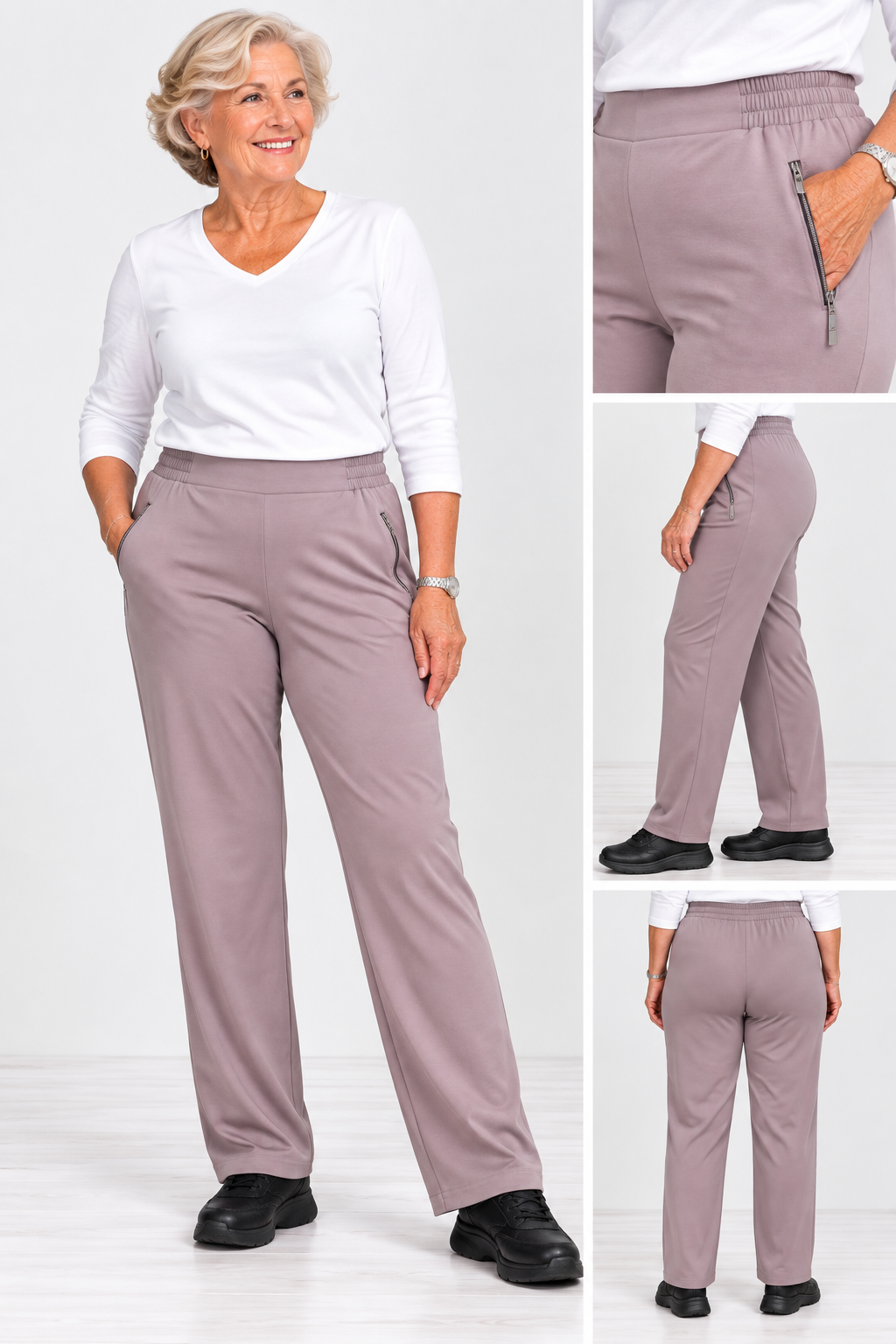 Pantalon Bi Stretch Oud roze