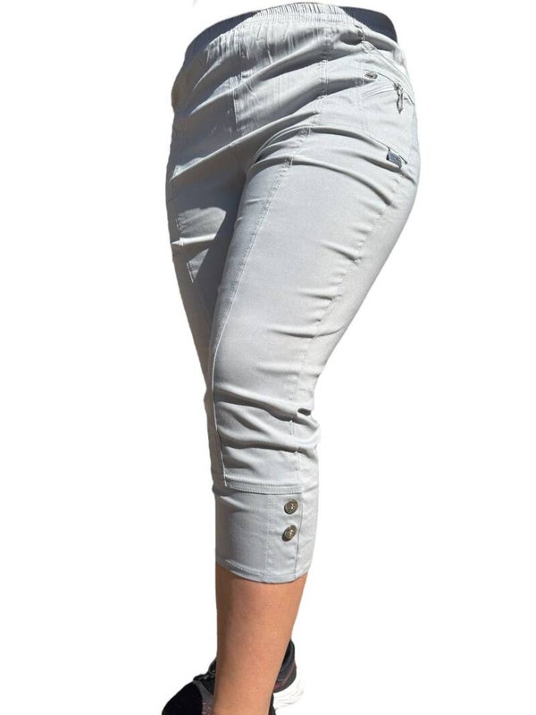 3/4 Stretch  broek grijs hippe Oma Cherry Berry