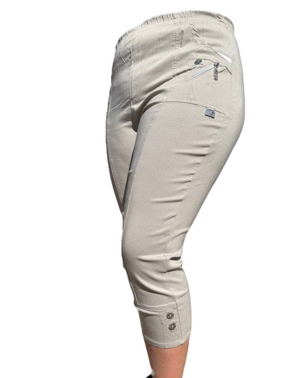 3/4 Stretch broek hippe oma beige Cherry Berry