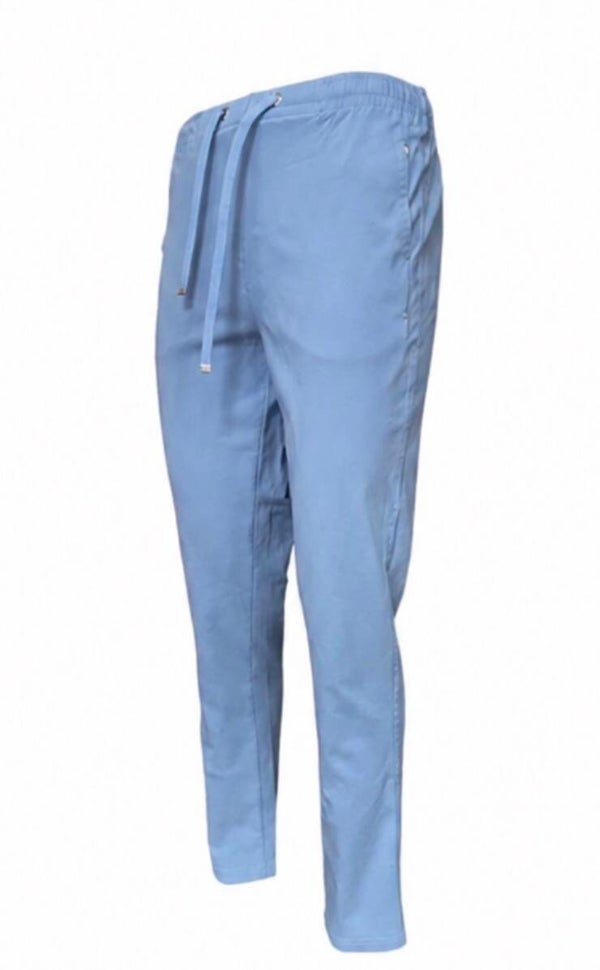 Stretch Pantalon met koordje  Blauw