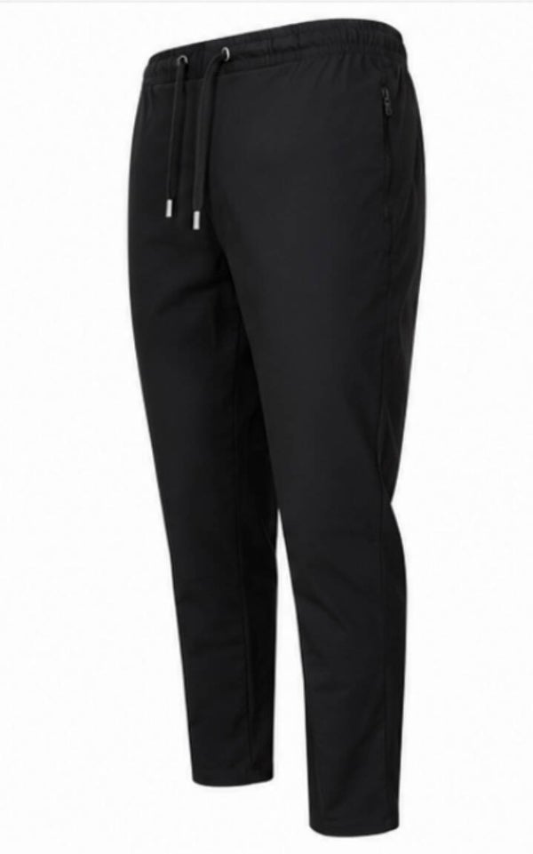 Stretch pantalon  met koordje Zwart