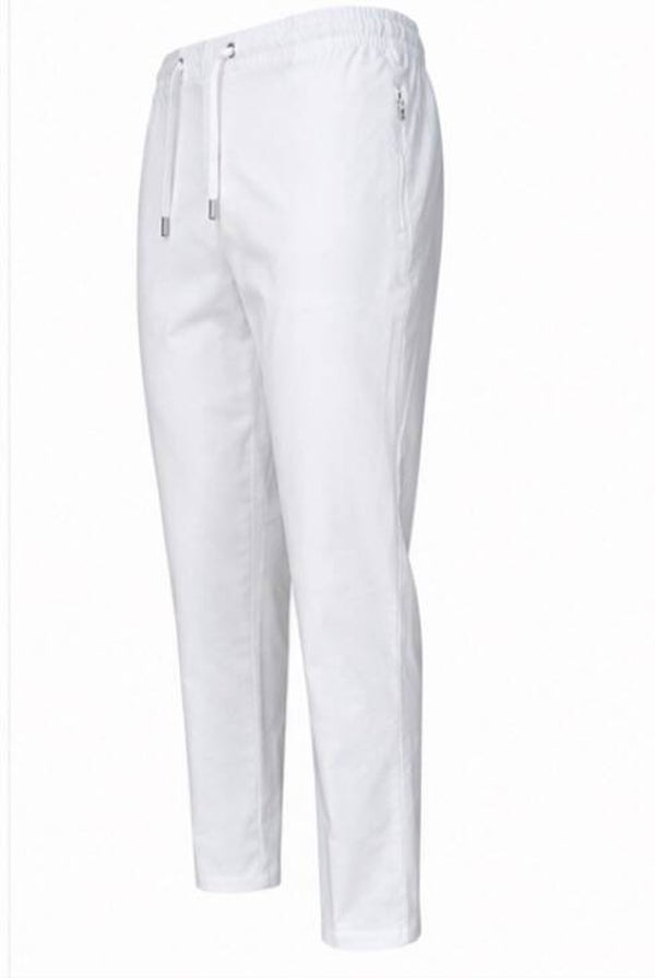 Stretch Pantalon met koordje Wit