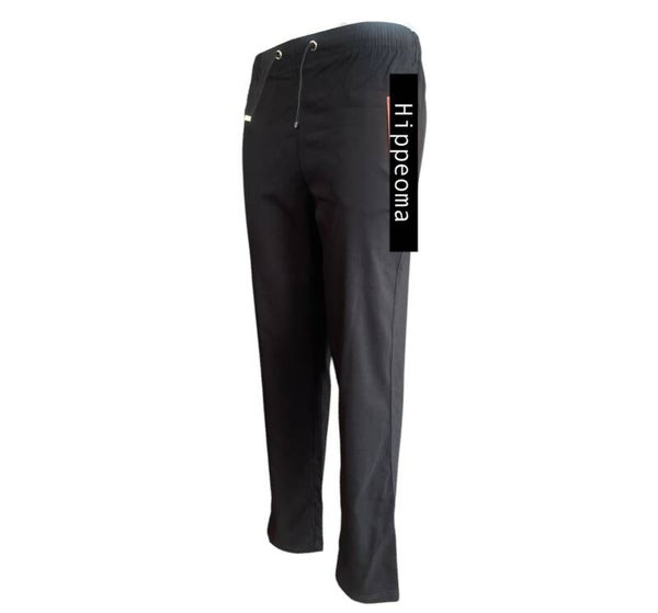 Stretch pantalon  met koordje Zwart
