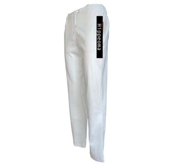 Stretch Pantalon met koordje Wit