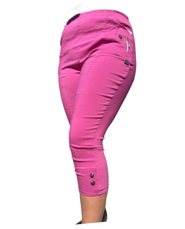 3/4 stretch broek fuchsia hippe oma Cherry Berry