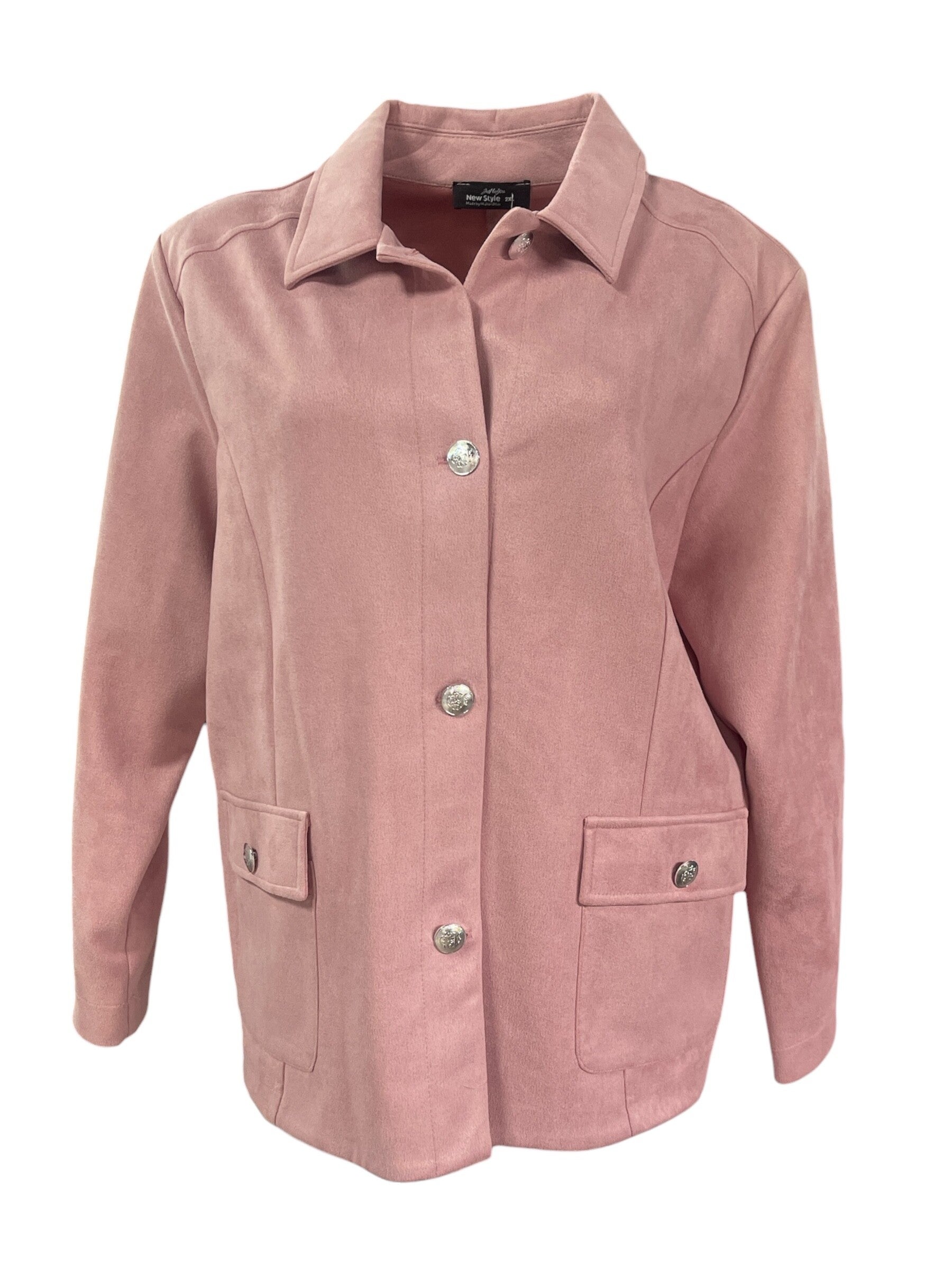 Suedine jasje Oud Roze