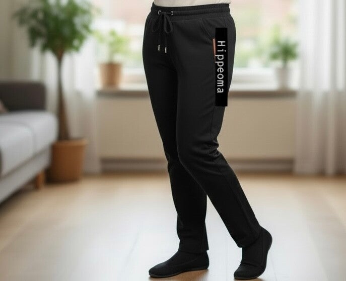 Stretch pantalon  met koordje Zwart