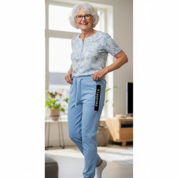 Stretch Pantalon met koordje Licht Blauw