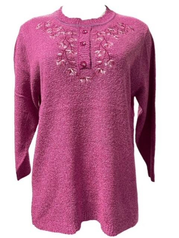 Trui roze met bloesem