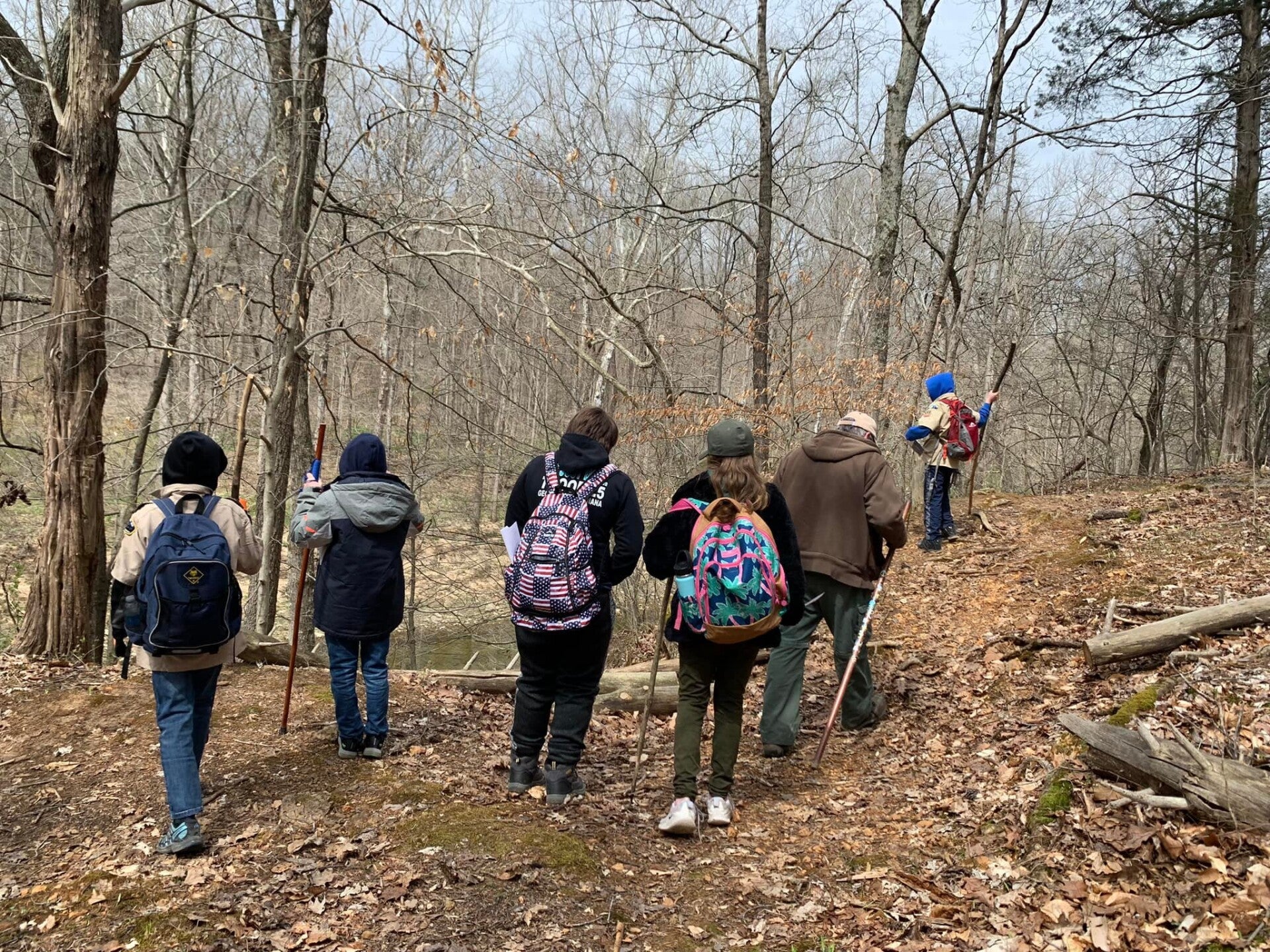 Boy Scout Troop 488 earning the Nature MB