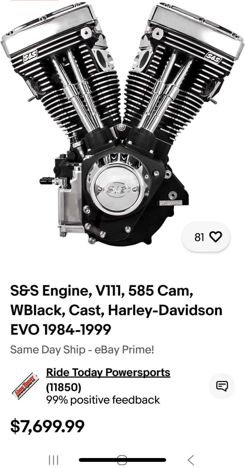 S&S evolution EVO engine, new with free bike!